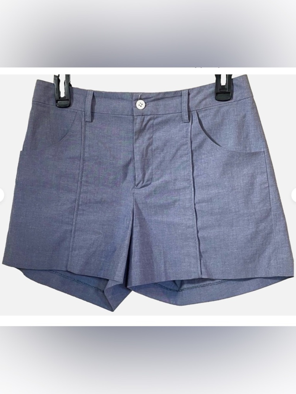 By Smith New York Blue Cotton Blend Tailored Shorts Women’s Size 4 USA Made